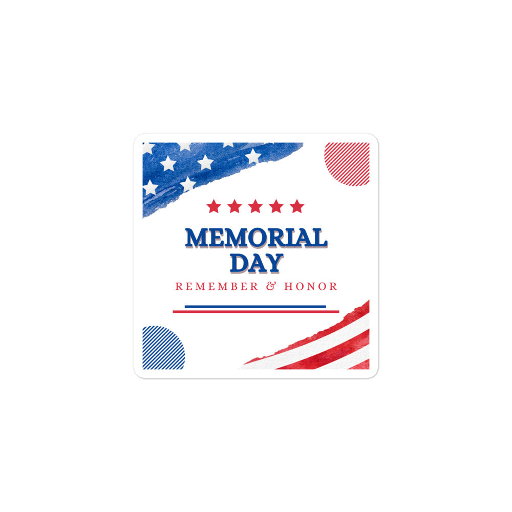 Memorial Day Remember and Honor Sticker Cute Design