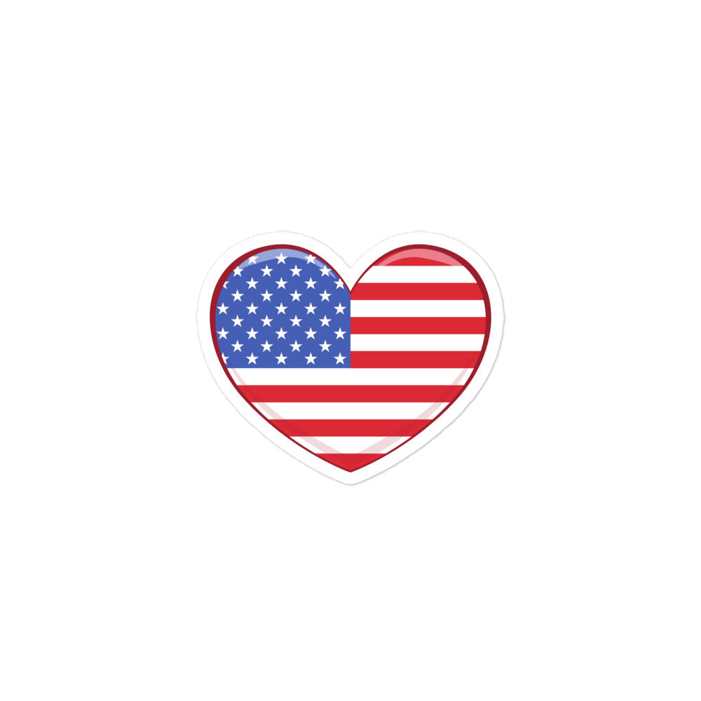 American Flag Heart Sticker USA Love Sticker